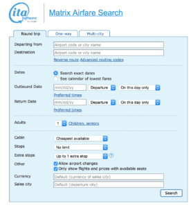 Use ITA Matrix to find cheap airline tickets